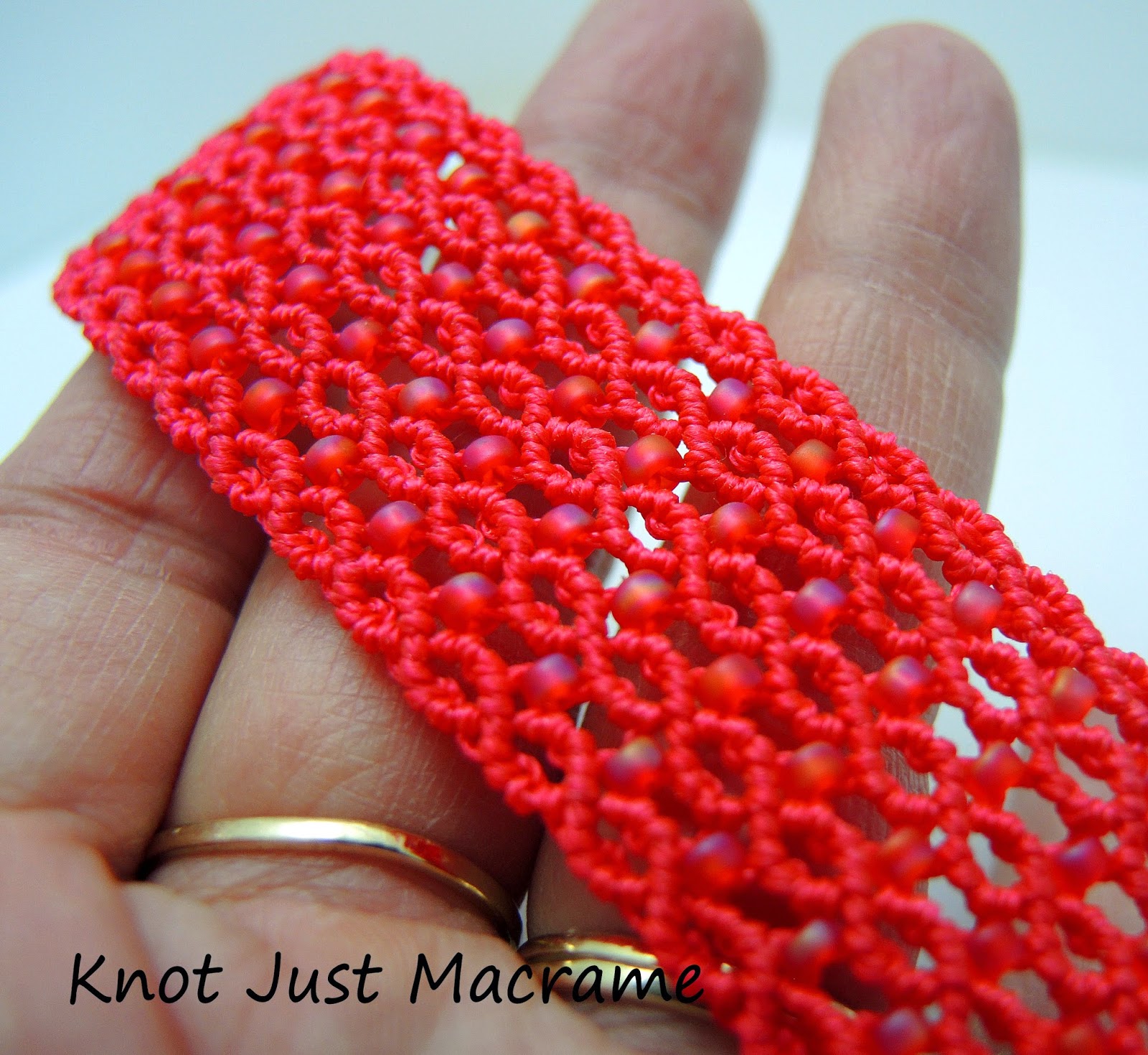 Close up of macrame knotting by Sherri Stokey of Knot Just Macrame.