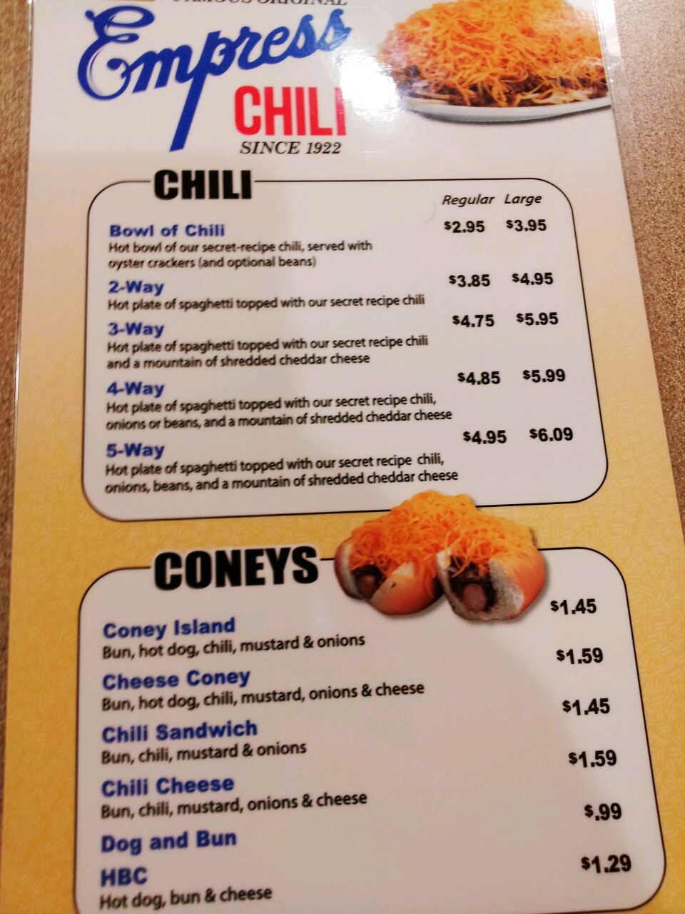 Cincinnati Coney Quest Empress Chili Downtown minireview