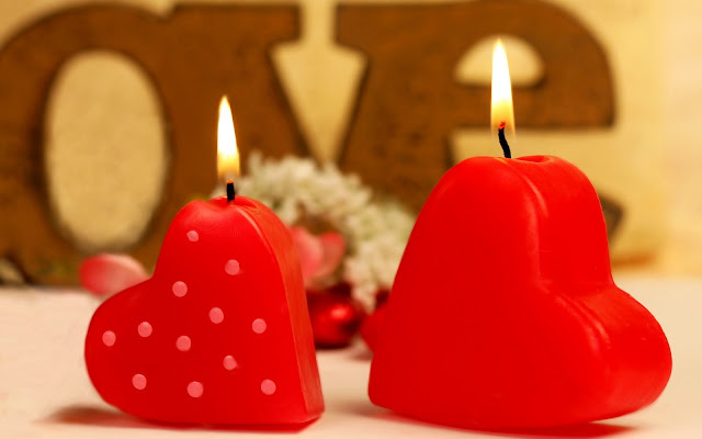 Heart shaped candles