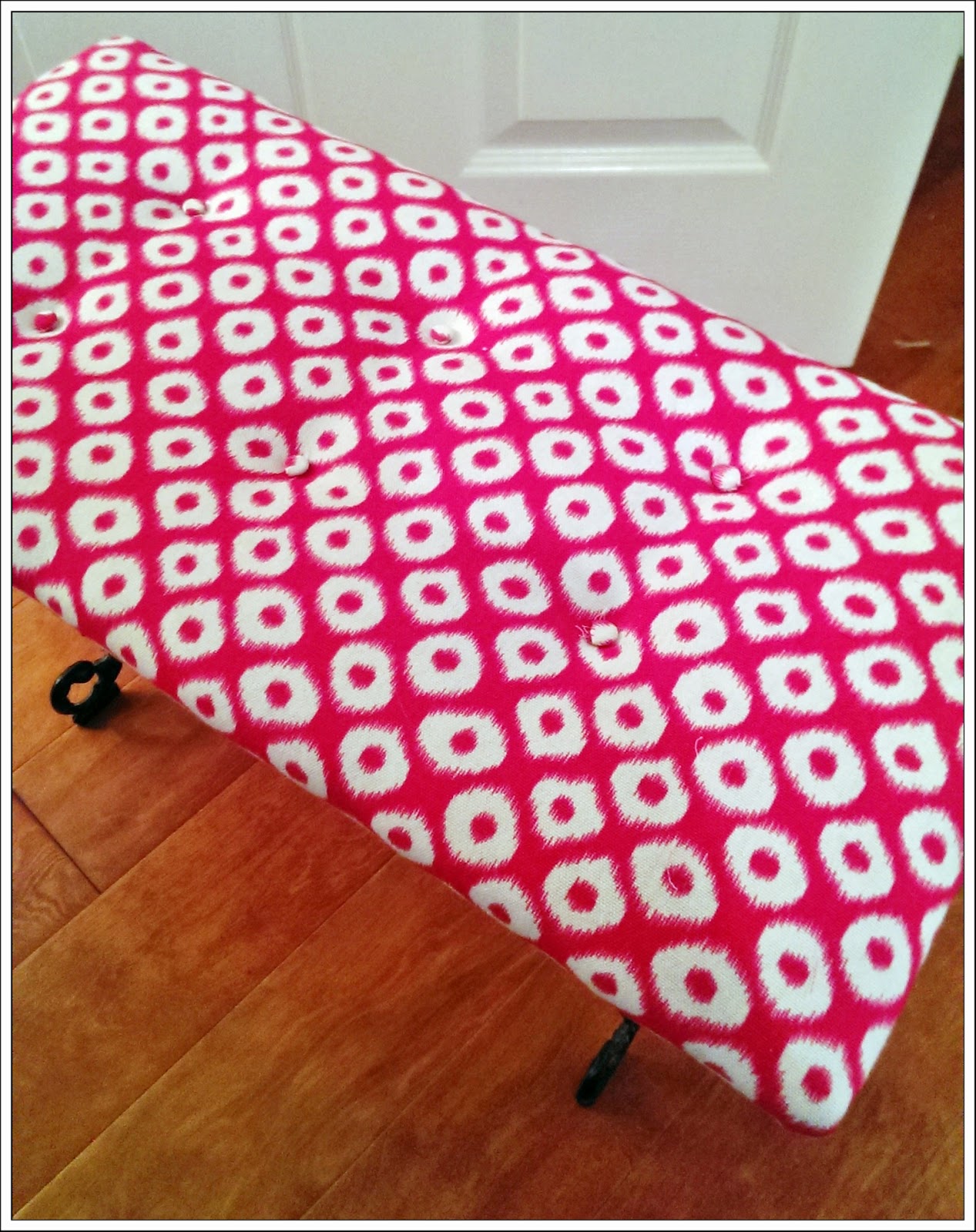 Megmade Creations How to Reupholster, Recover Ottoman, Footstool with