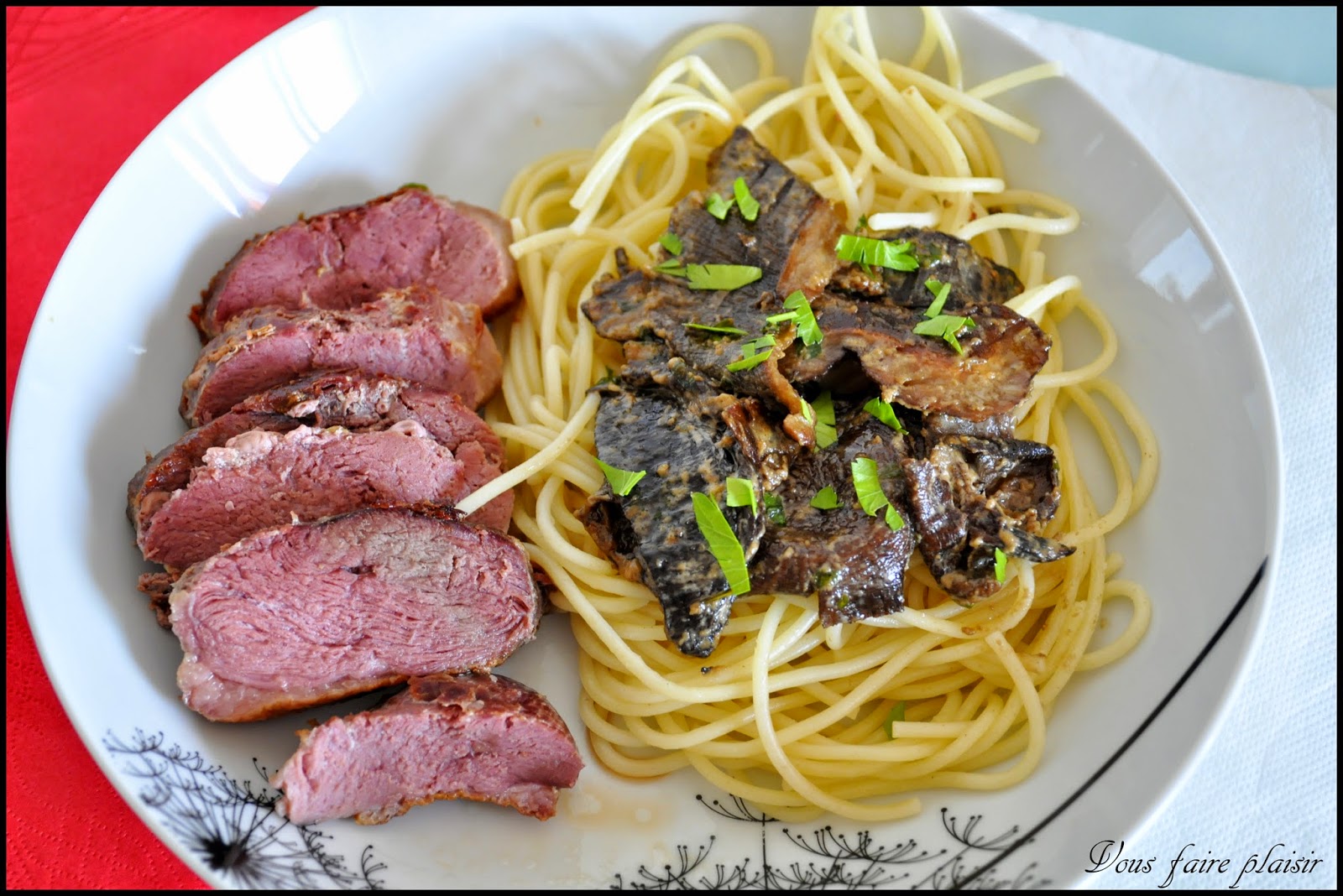 Magret de canard sauce aux champignons Supersec
