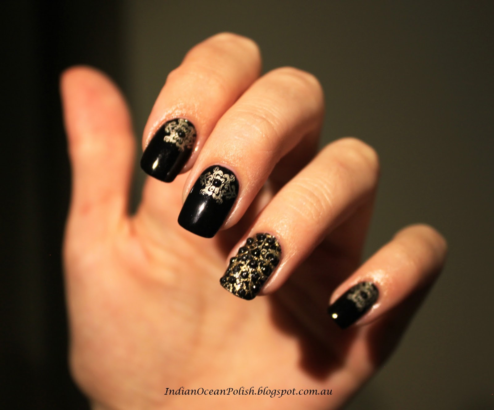 Gold and Black Gatsby Nails - wide 10