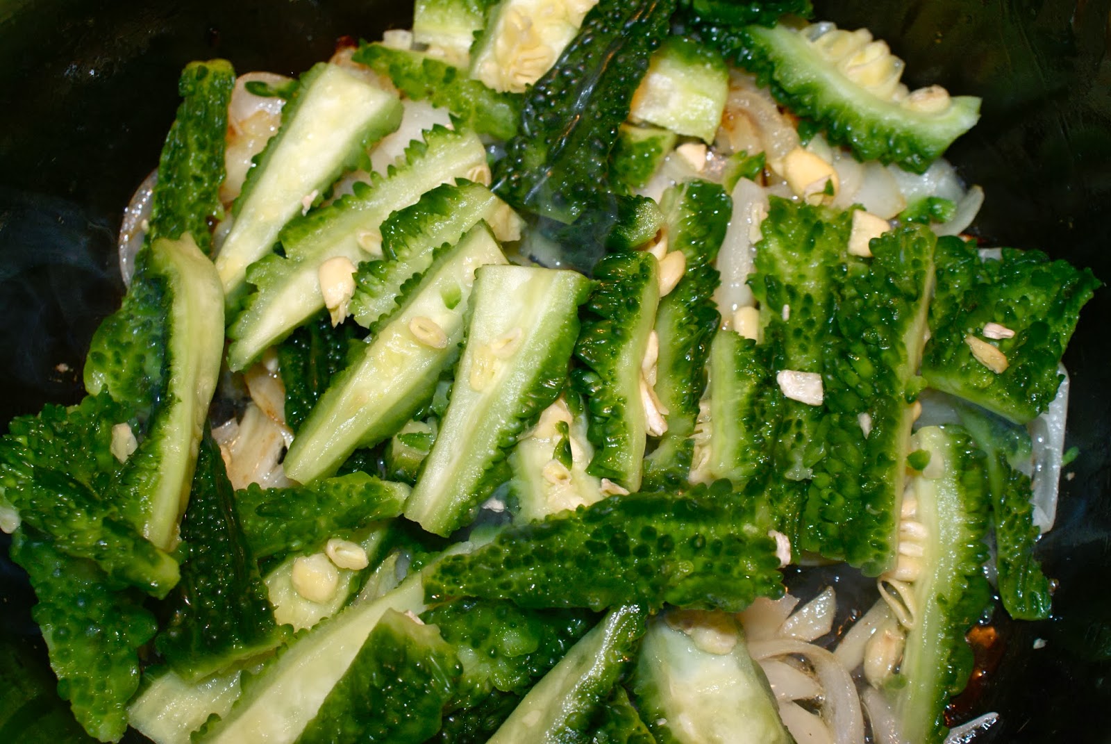Nepali Tummy!! Bitter MelonOkra in Sesame Sauce (BhindiKarela Curry)!!