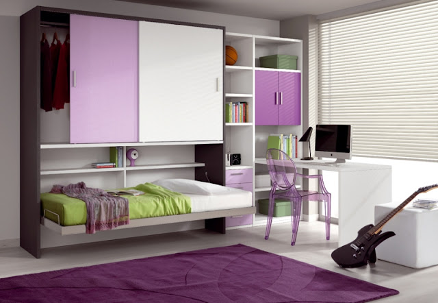 Дизайн дитячої кімнати з ліжком що складається в шафу