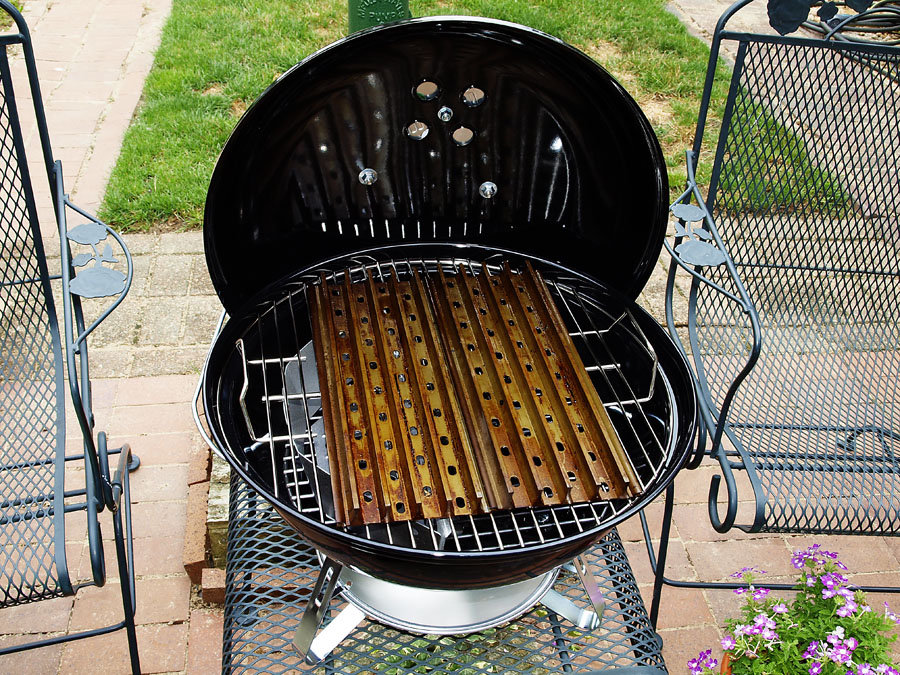 Pellet Smoker Cooking Chicken on a er Jumbo Joe