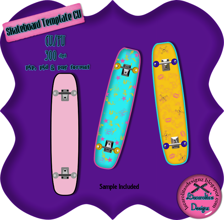 LaCaRoLiTa'S DeSiGnZ .·*¨♡¨*·. Skateboard Template CU