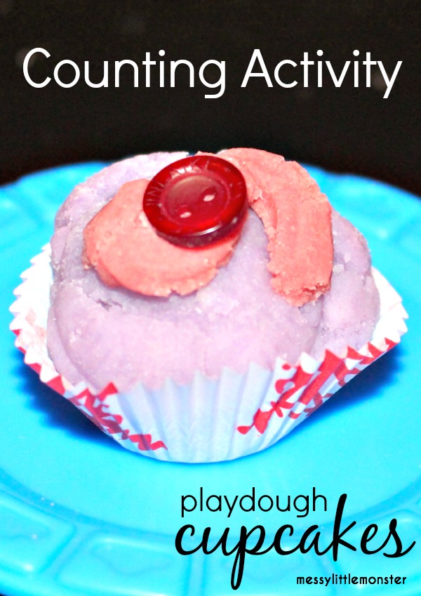 Playdough cupcakes counting activity