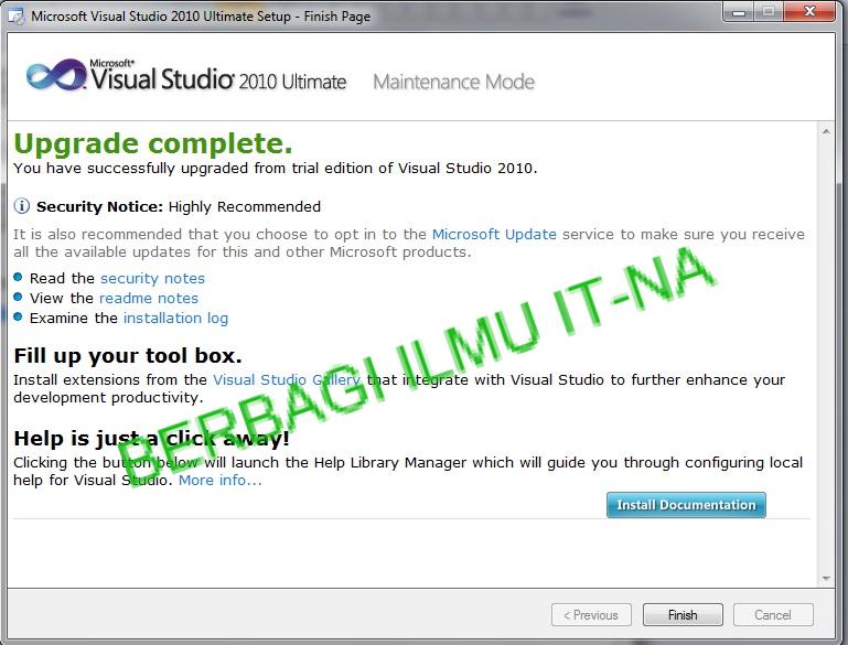 Berbagi Ilmu It Na Tutorial Install Visual Studio 2010 Ultimate Full