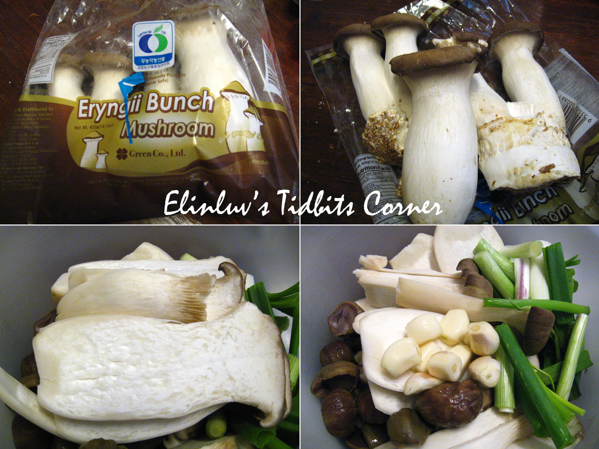 Elinluv's Tidbits Corner Stir Fry Eryngii Mushrooms With Chestnuts And Browned Garlic