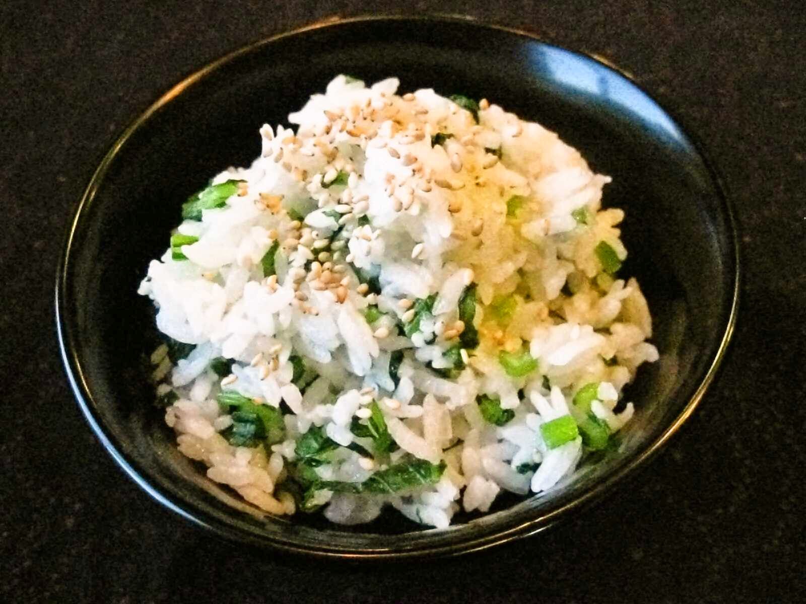 Recipes for Tom Nameshi / steamed rice mixed with leafy greens