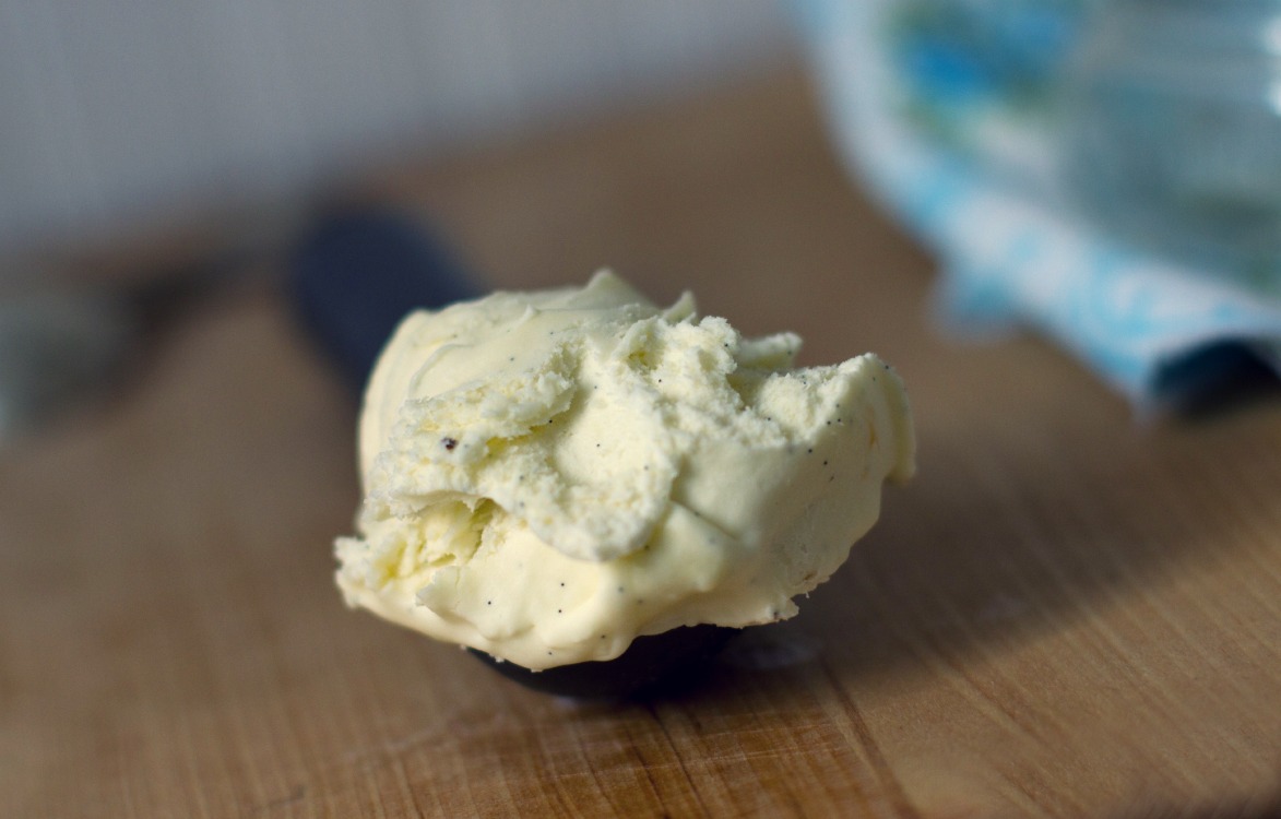 nochurn olive oil ice cream with vanilla bean The Vanilla Bean Blog