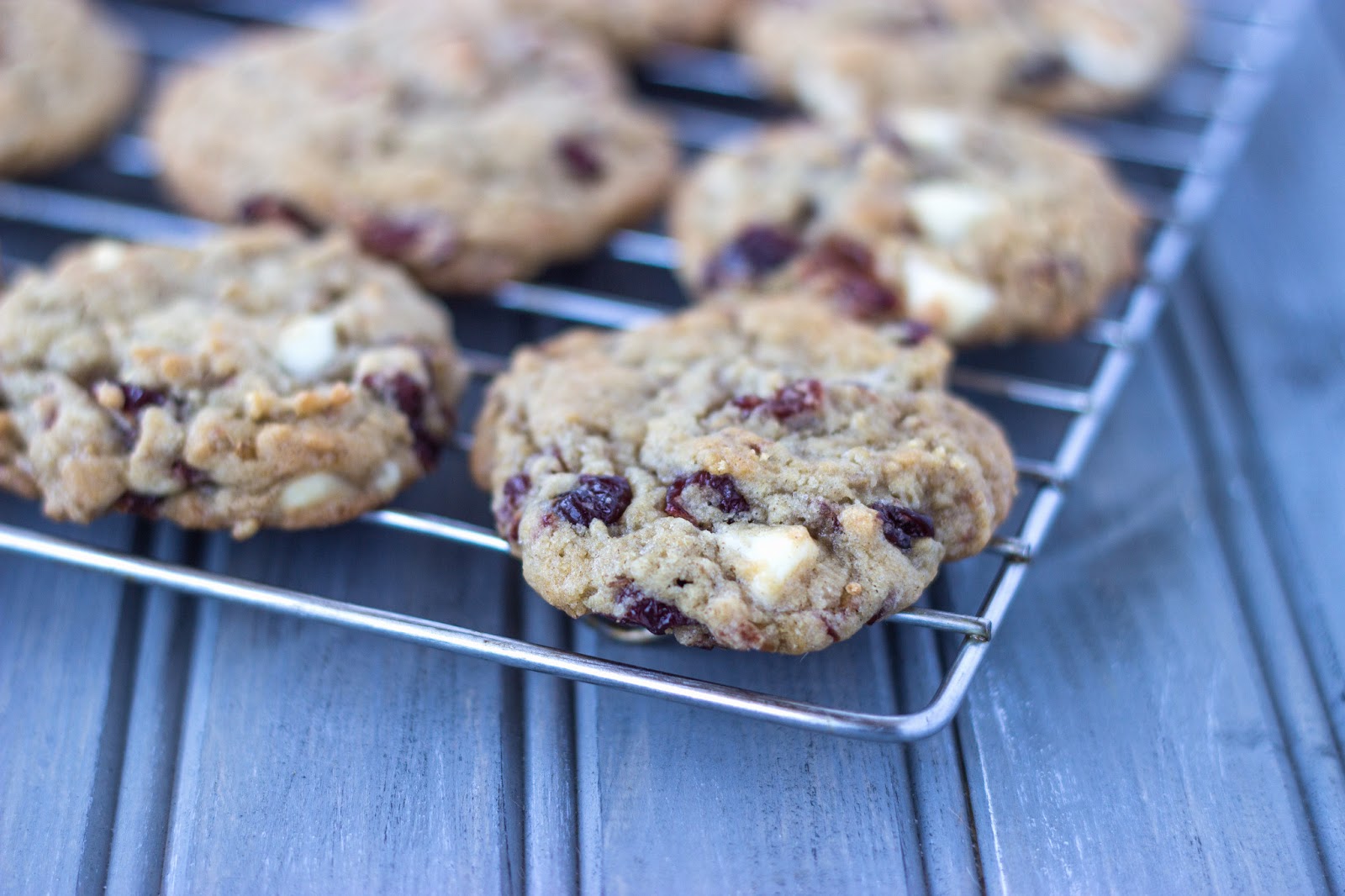 Oatmeal Cookies with Dried Cherries Cooking on the Front Burner