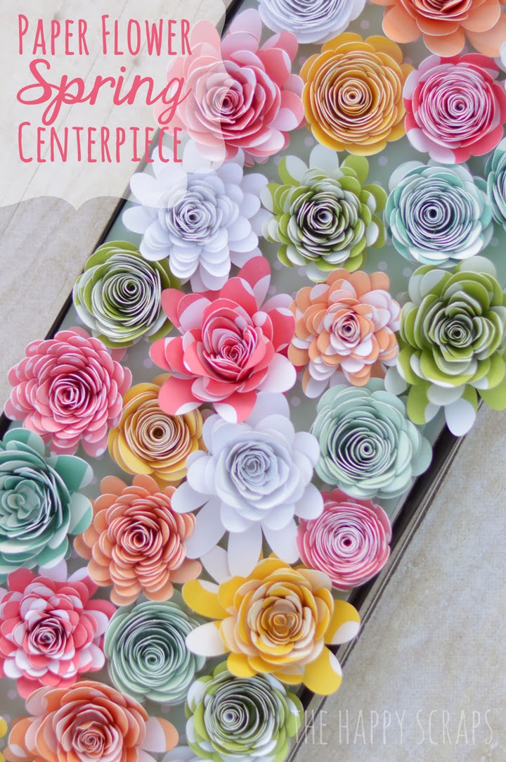 paper flower spring centerpiece from the happy scraps the paper flower project