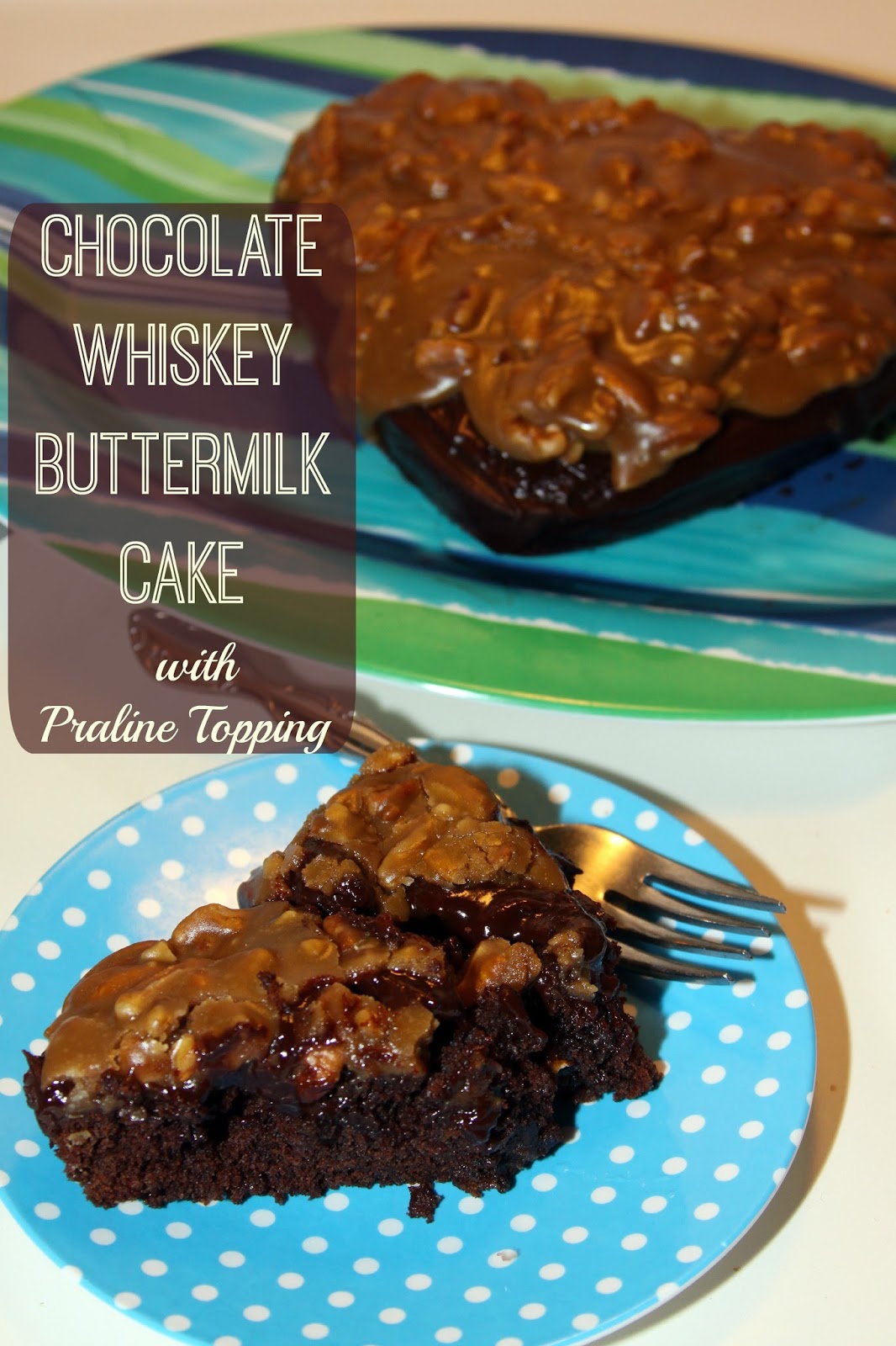 For the Love of Food Chocolate Whiskey Buttermilk Cake with Praline