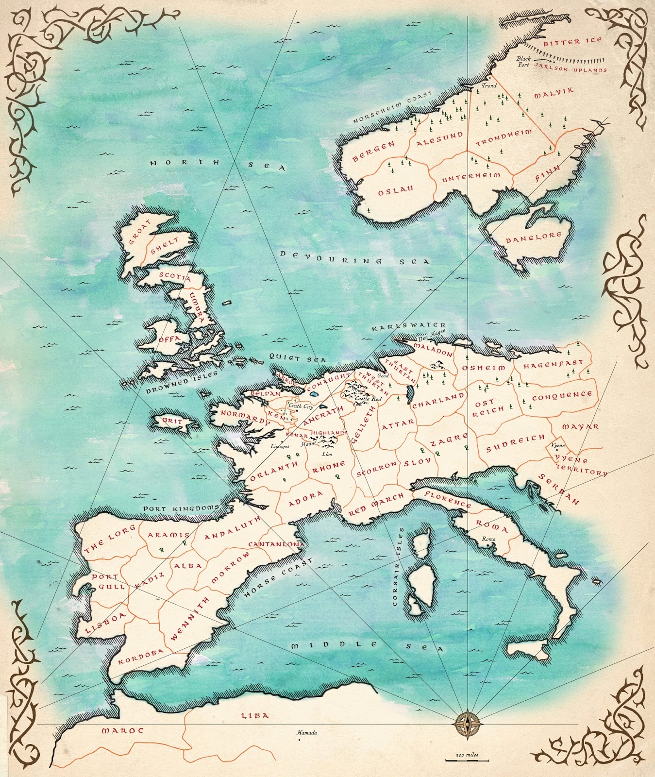 Mark Lawrence Prince of Fools The Map (Posh Version!)