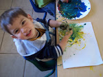 Making a mess with worm painting!