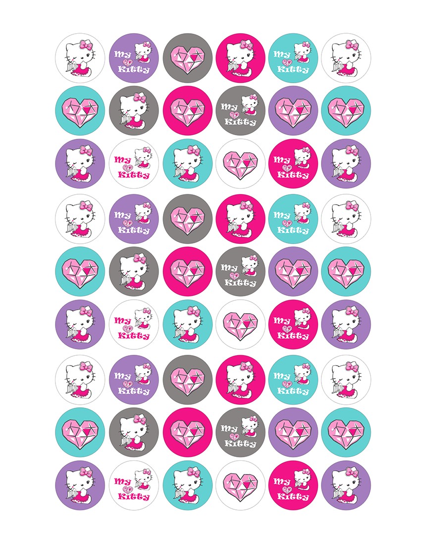 free printable invitation: Hello Kitty FREE round 1 inch.