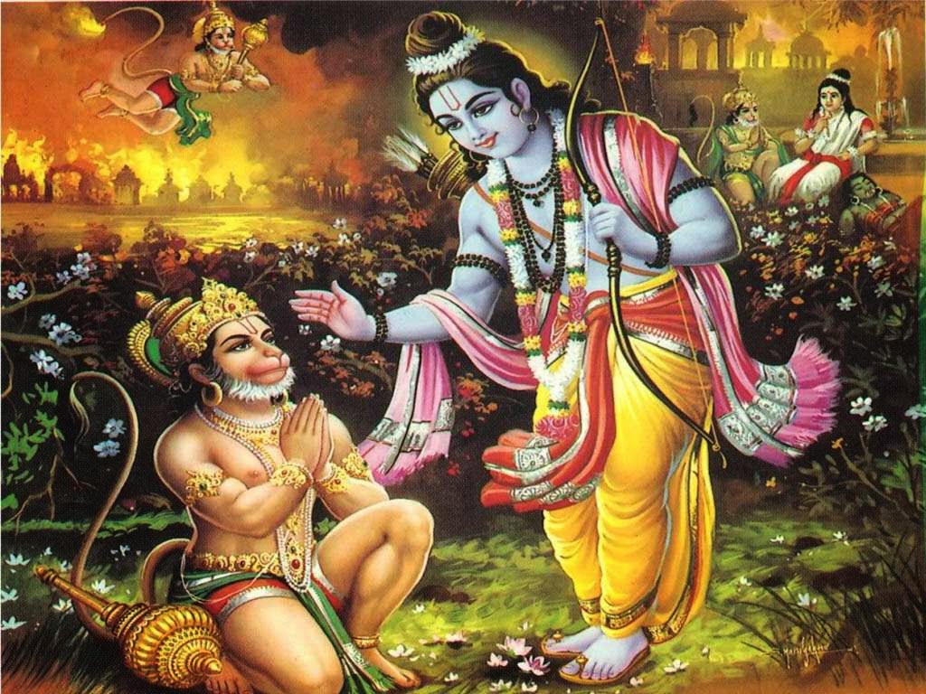 Lord Ram and Hanuman Hindu God Wallpapers - HD Wallpaper Pictures