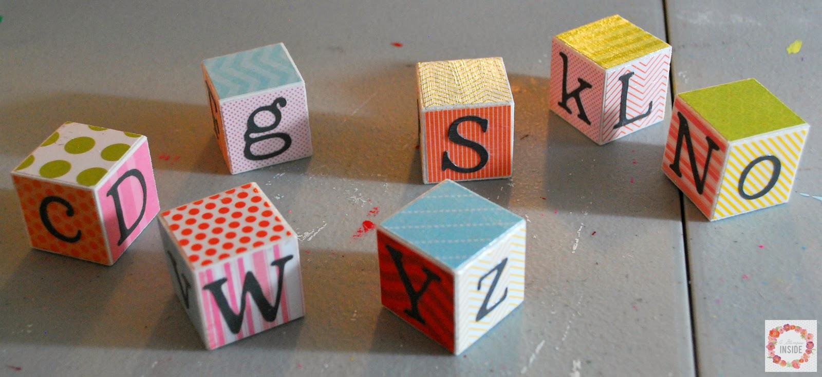 DIY Alphabet Blocks by A Glimpse Inside | Mabey She Made It | # DIY  #alphabet #school #blocks