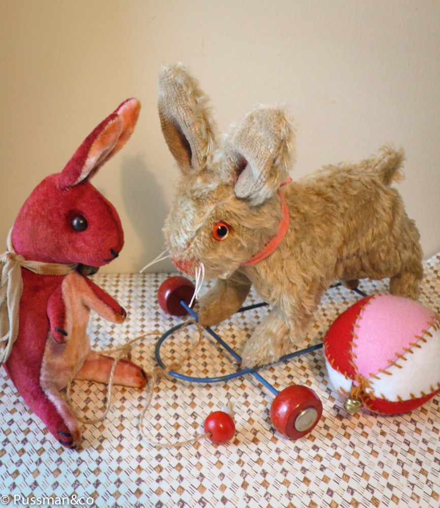 PUSSMANSTUFFIES ETC... Alfred (adopted) the bunny on wheels