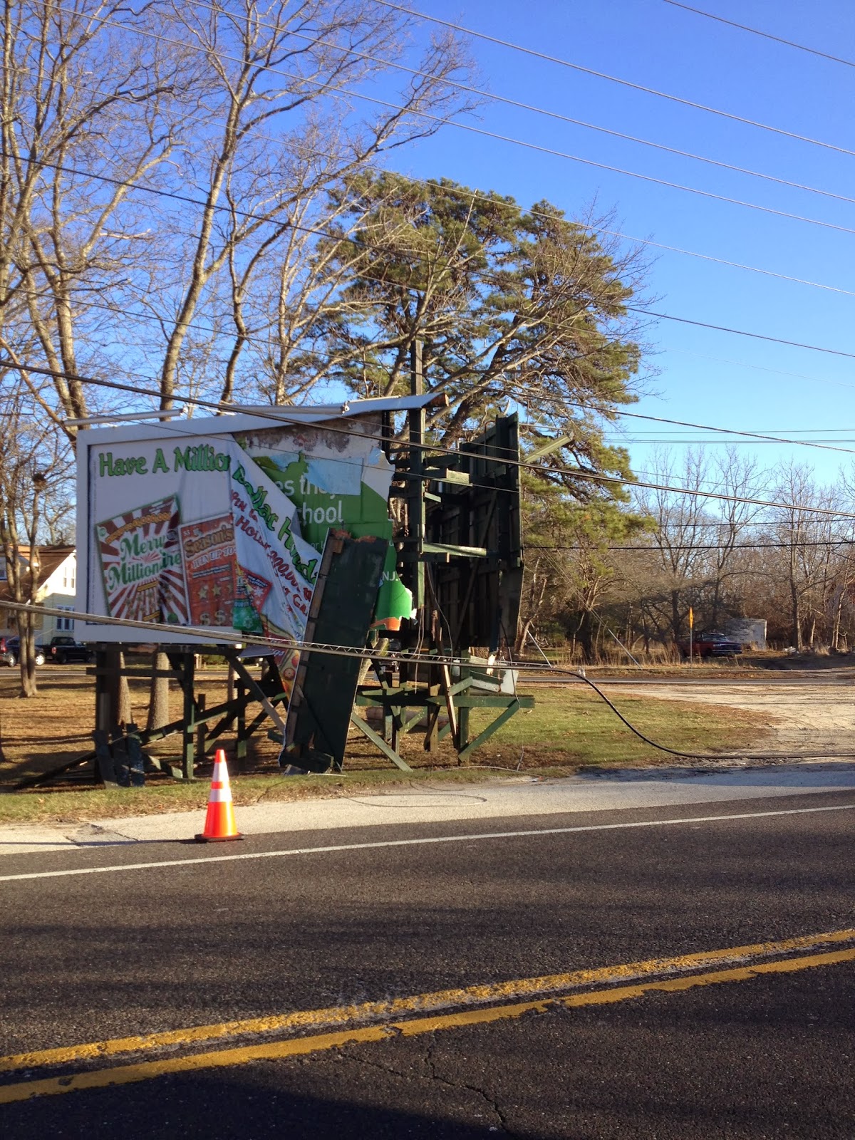 Single Vehicle Accident Splits Utility Pole and Closes Leeds Point Road