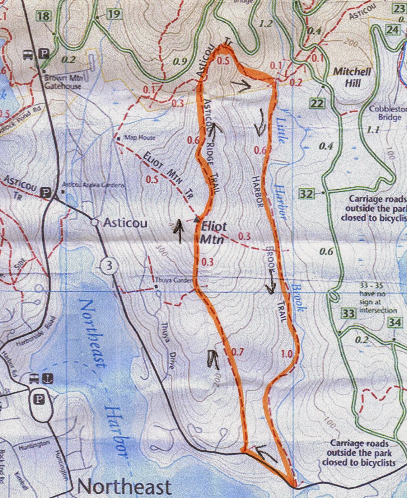 Hiking in Maine with Kelley 6/1/14 Eliot Mountain and Harbor Brook