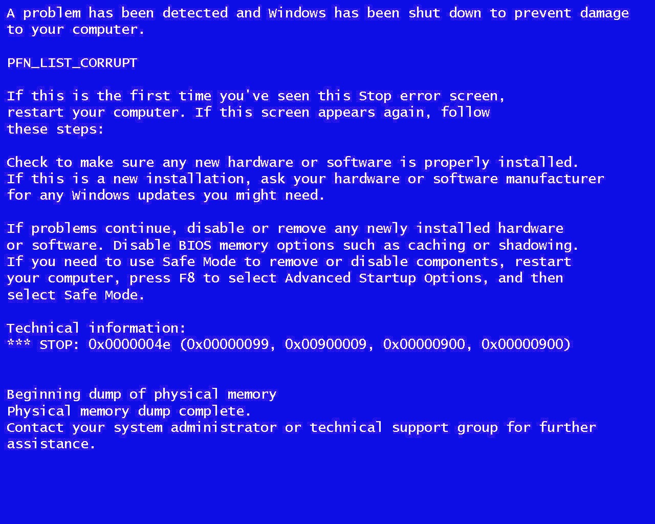 Windows Tips Blue Screen of Death Solution and Computer