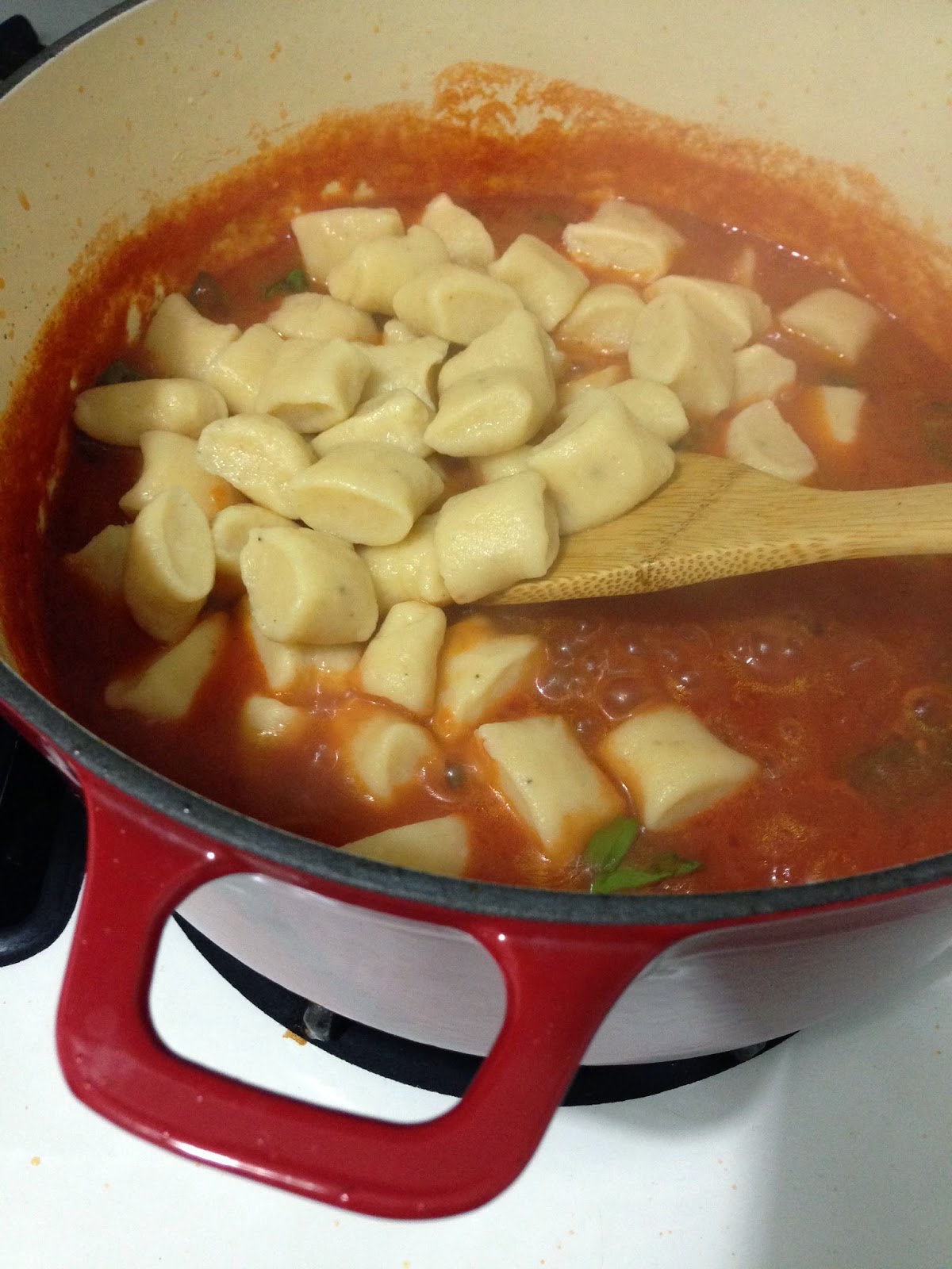 Ricotta Dumplings with Tomato and Basil Sauce by Gennaro Contaldo from Two Greedy Italians Cookbook.
