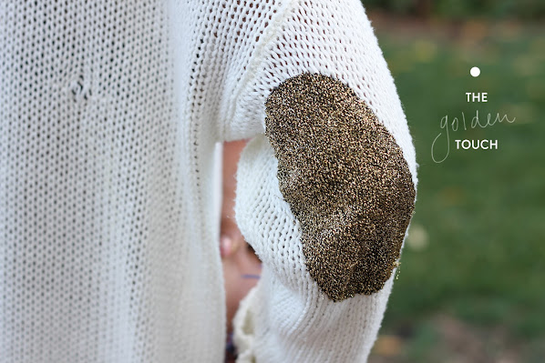 DIY golden elbow patches