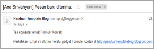 Contact Form Widget Terbaru Formulir Kontak Blogspot