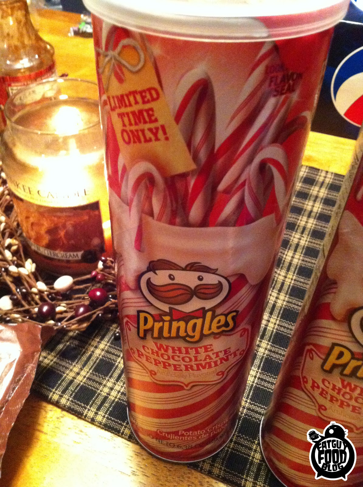 FATGUYFOODBLOG White Chocolate Peppermint Pringles!