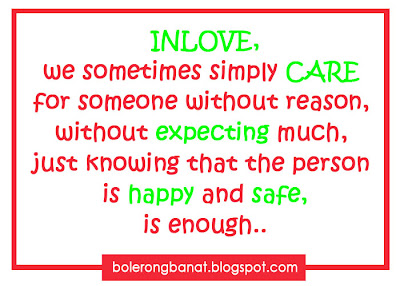 INLOVE, we sometimes simple care for someone without reason