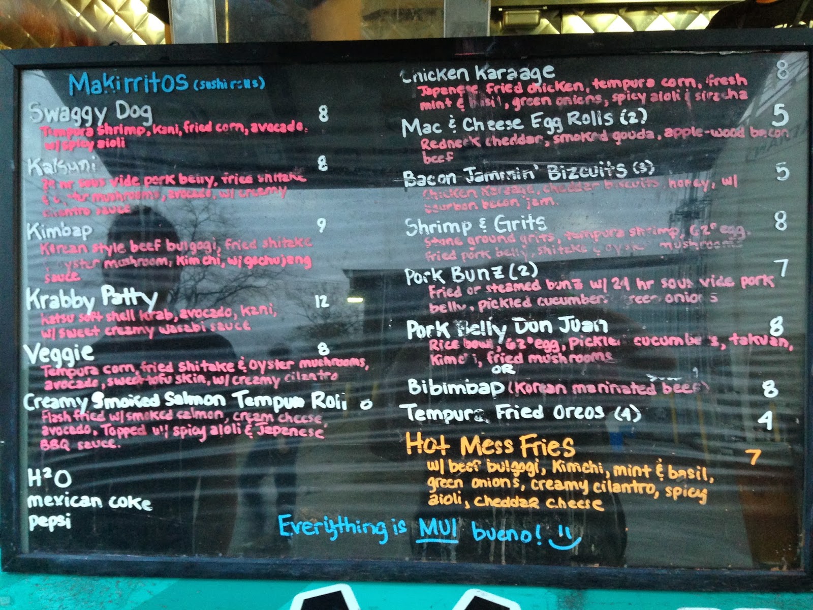 Muiishi Makirritos, Houston, TX food truck menu