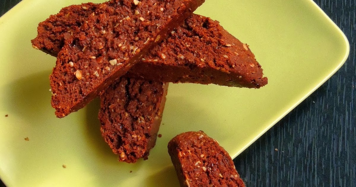 Priya's Versatile Recipes Eggless Oats Chocolate Biscottis