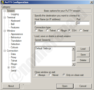 Tampilan Software PuTTY SSH Client