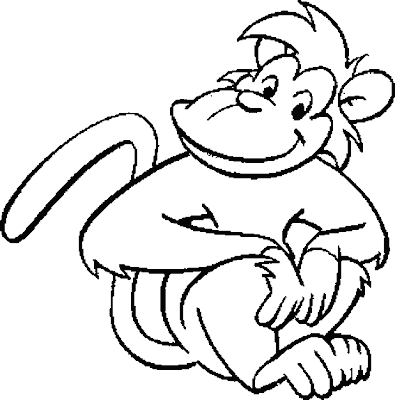 happy monkey coloring pages