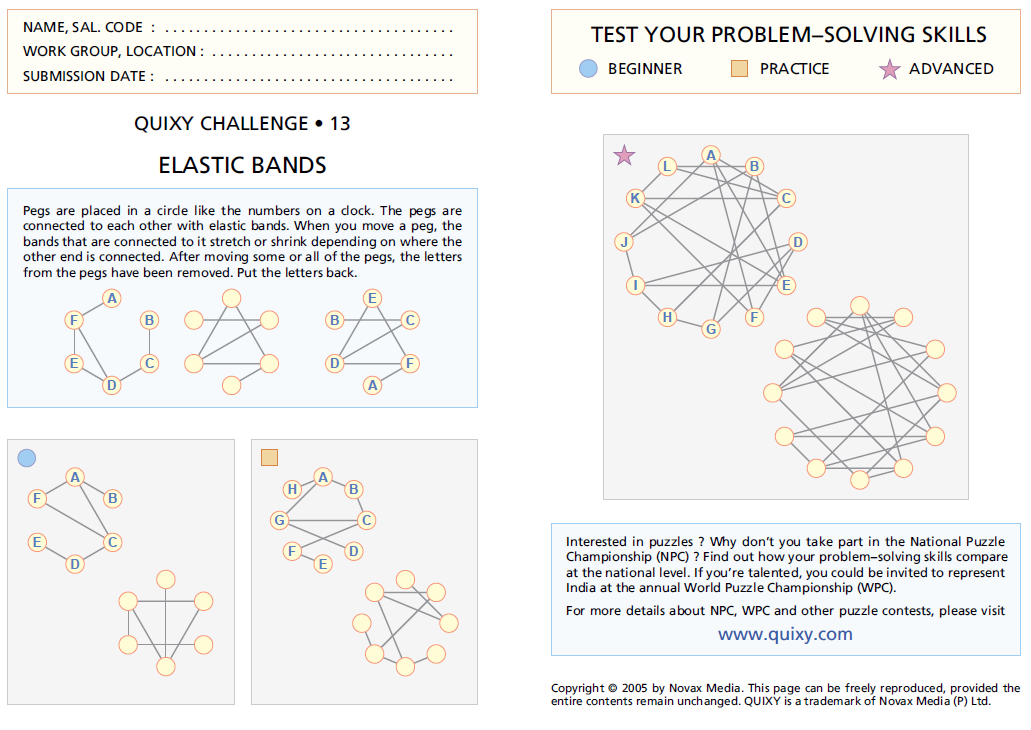 Elastic Bands (QC13)Fun With Puzzles