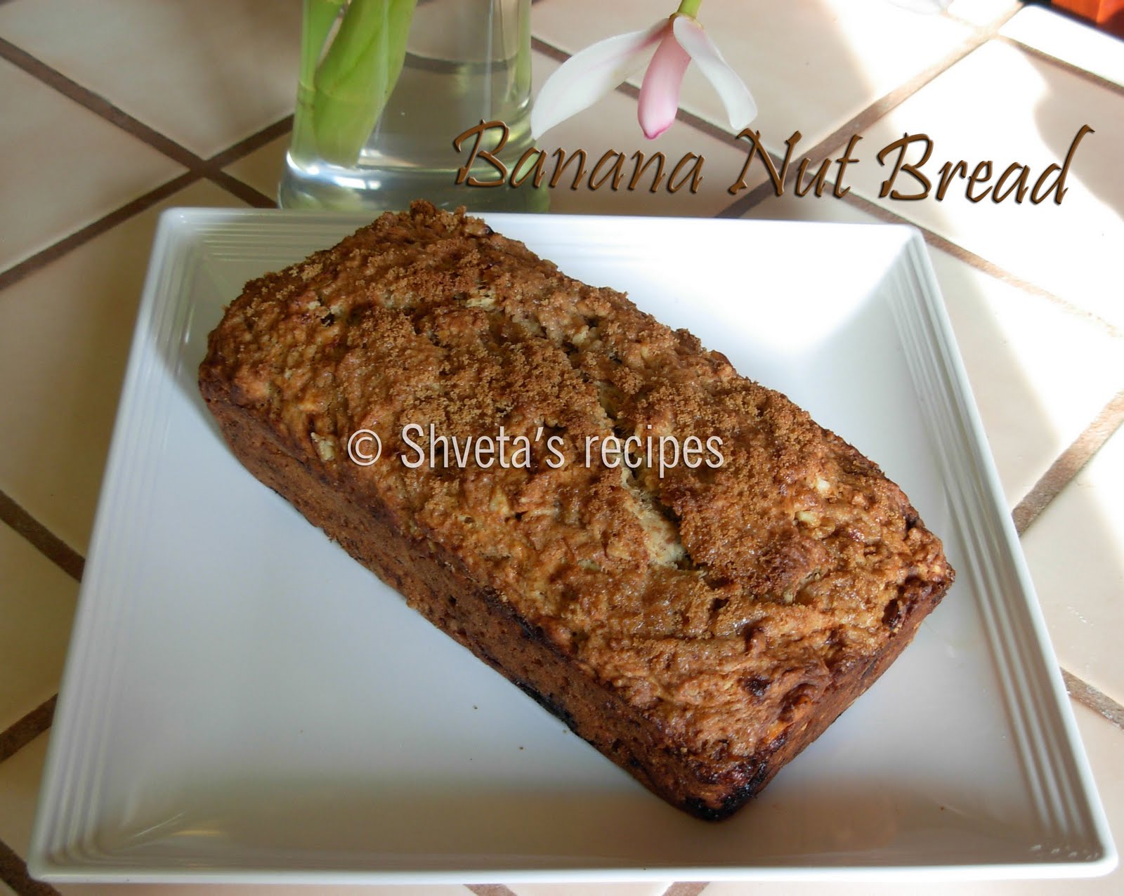 Shveta's Recipes Eggless banana nut bread