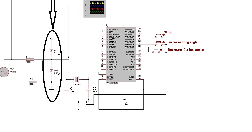 keyur's way varying scr firing angle with Avr microcontroller(Proteus