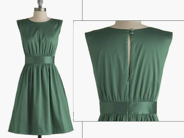 Too Much Fun Emerald Satin Dress, Modcloth