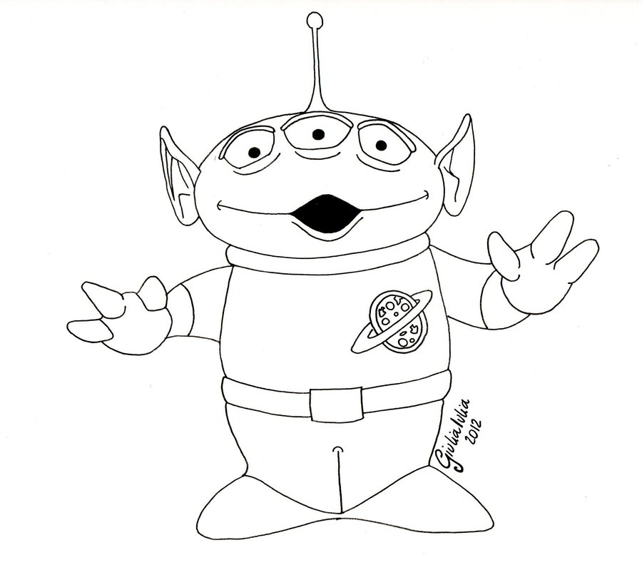 Alien Toy Story Drawing Images Pictures - Becuo Coloring Pages.