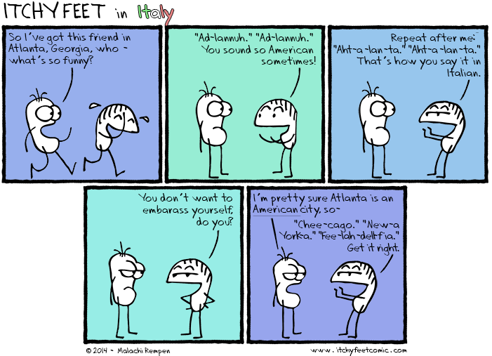 Itchy Feet: the Travel and Language Comic: Proper Pronunciation