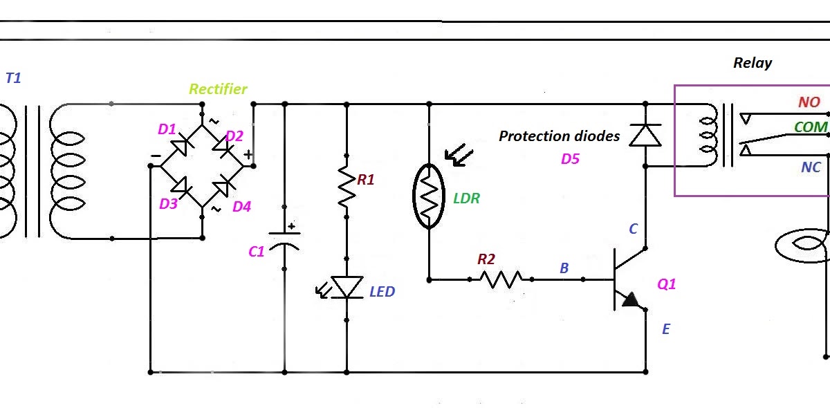 Ldr Day Night Switch Circuit Diagram