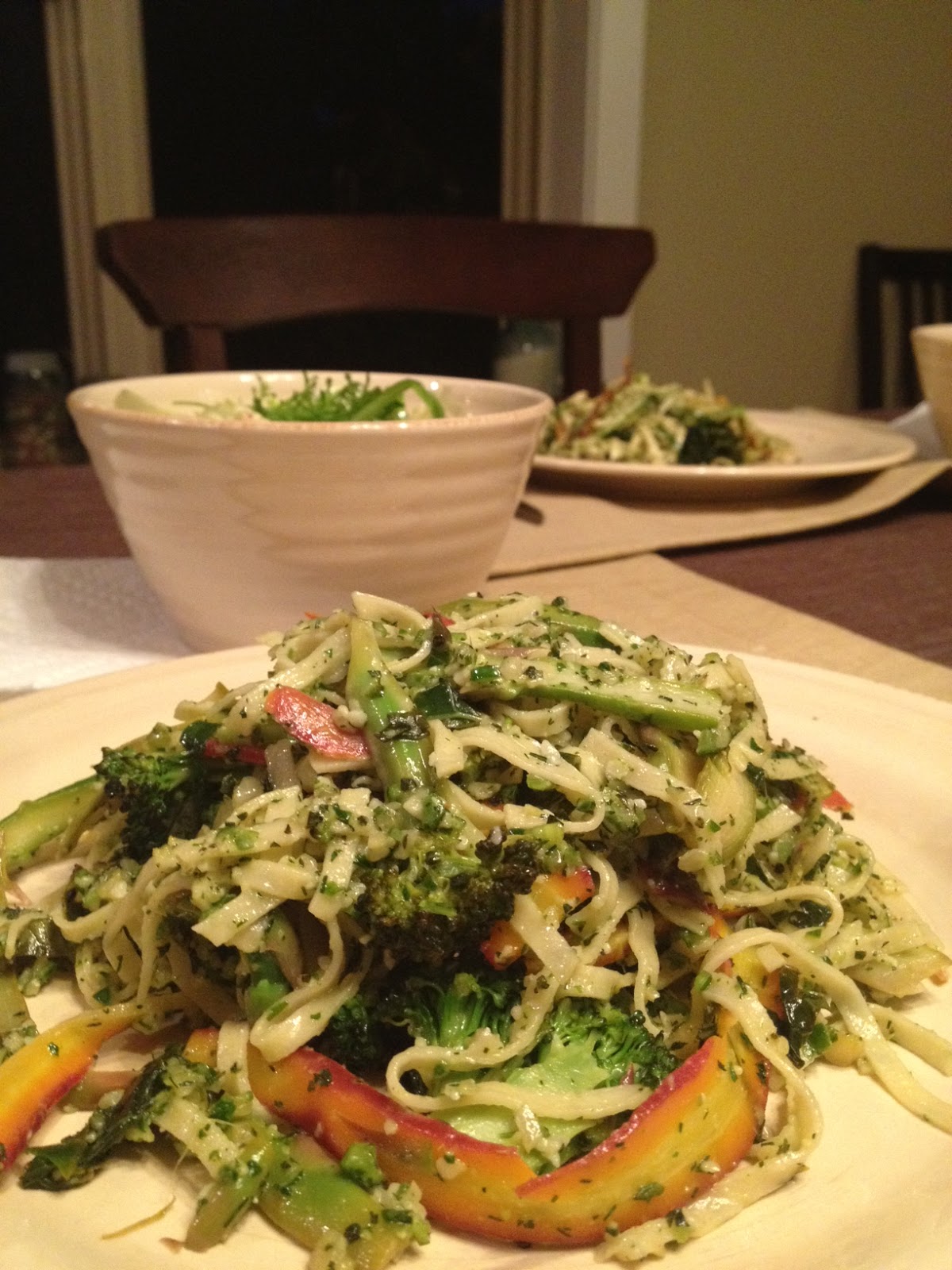 Today I Cooked... Pasta with MultiHerb Pesto & Flash Fried Spring Veggies