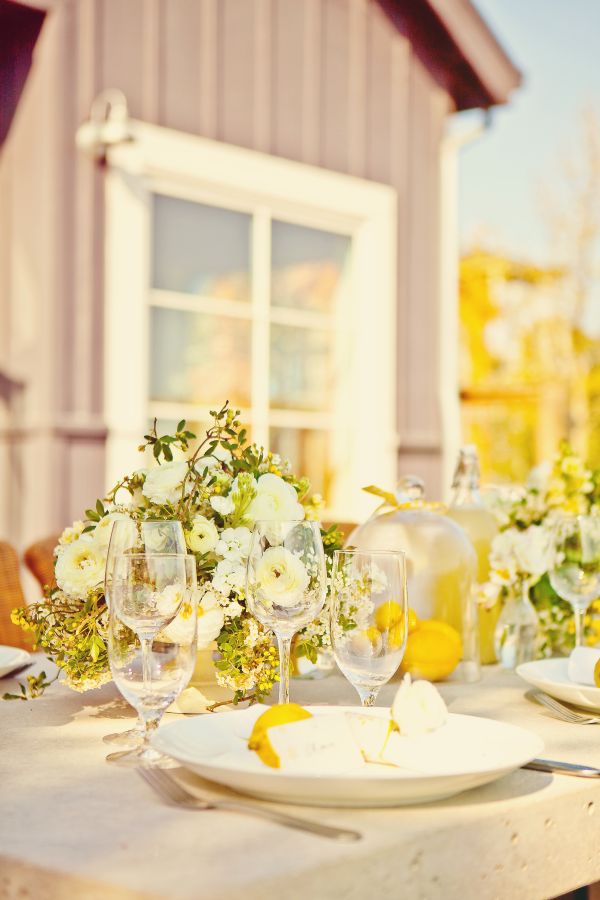 Pinklet and C yellow tablescapes