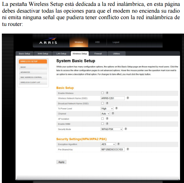 6. MODEM Arris TG862G como bridge