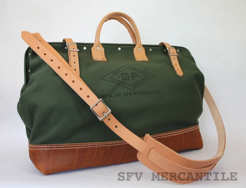 vintage workwear SFV MERCANTILE •M•P• CANVAS & LEATHER TOOL BAG W