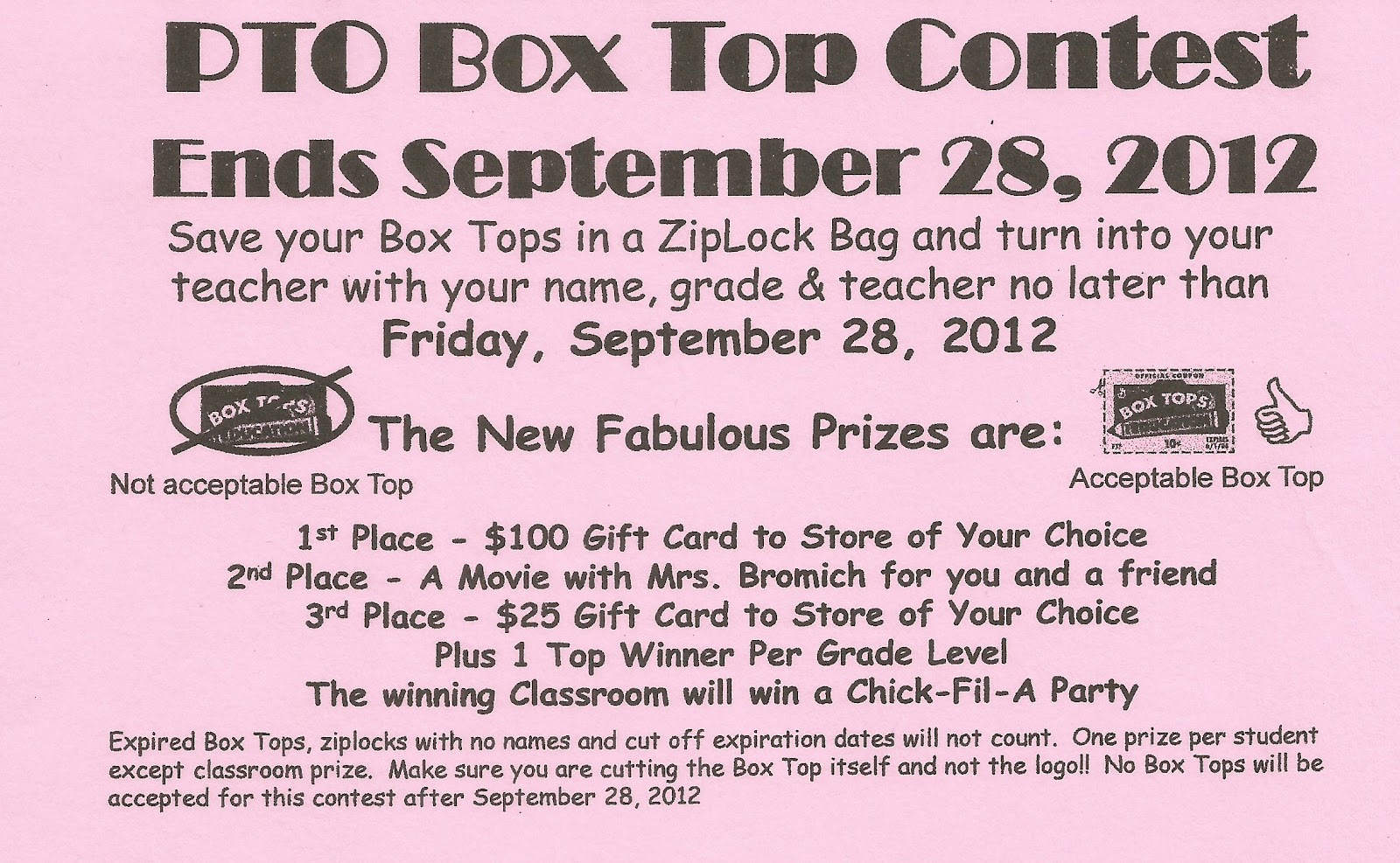 jane d hull elementary pto 2014 2015 box top contest ends this boxtop flyers