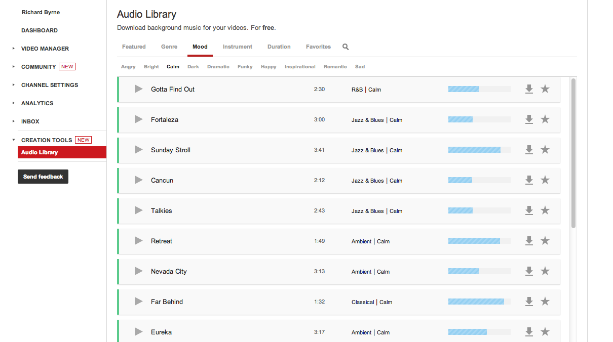 Audio Library: Download Free Music for Videos