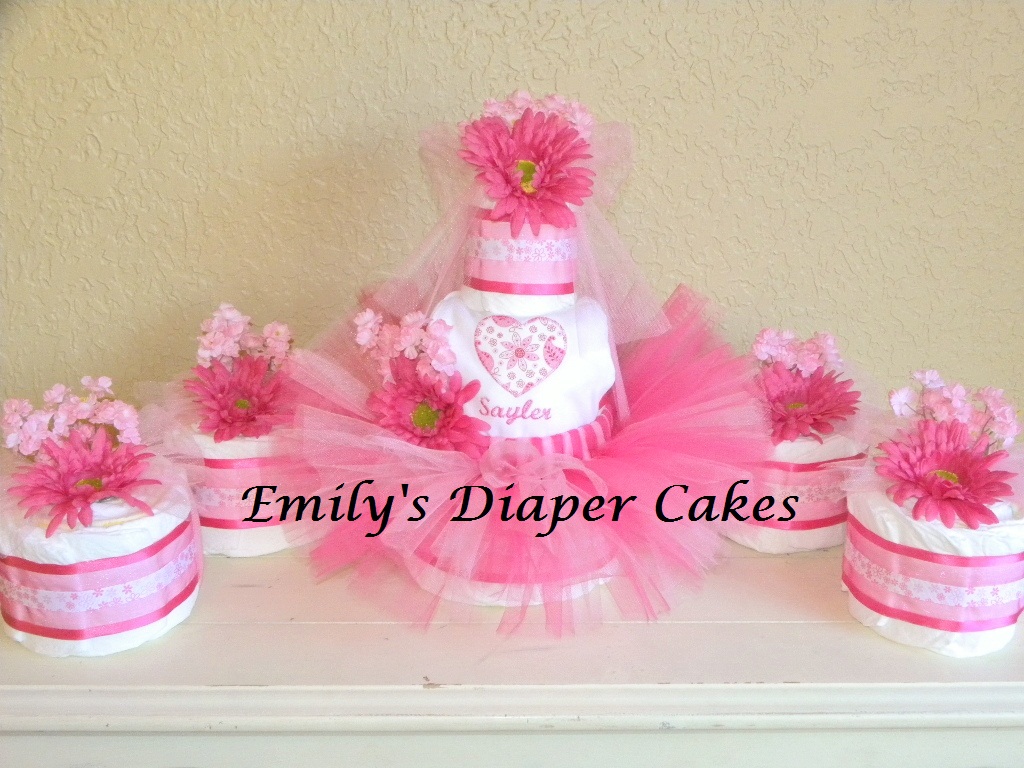Diaper Cakes by Emily Diaper cake centerpieces